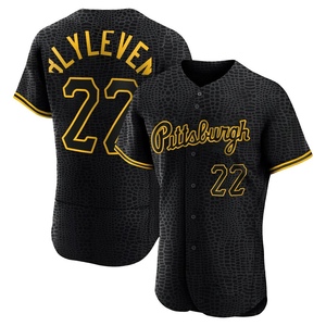 Men's Bert Blyleven Pittsburgh Pirates Authentic Black Snake Skin City Jersey