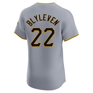 Men's Bert Blyleven Pittsburgh Pirates Elite Gray Road Jersey
