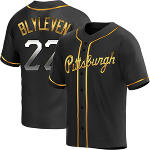 Men's Bert Blyleven Pittsburgh Pirates Replica Black Golden Alternate Jersey
