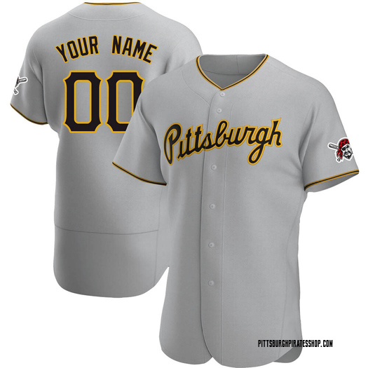 Men's Custom Pittsburgh Pirates Authentic Gray Road Jersey