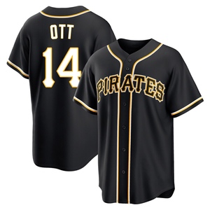 Men's Ed Ott Pittsburgh Pirates Replica Black Fashion Out Jersey