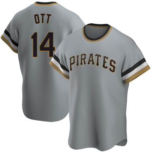 Men's Ed Ott Pittsburgh Pirates Replica Gray Road Cooperstown Collection Jersey