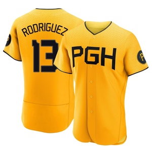 Men's Endy Rodriguez Pittsburgh Pirates Authentic Gold 2023 City Connect Jersey
