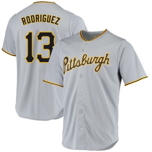 Men's Endy Rodriguez Pittsburgh Pirates Replica Gray Road Jersey