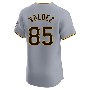 Men's Esmerlyn Valdez Pittsburgh Pirates Elite Gray Road Jersey