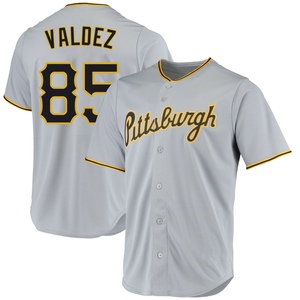 Men's Esmerlyn Valdez Pittsburgh Pirates Replica Gray Road Jersey