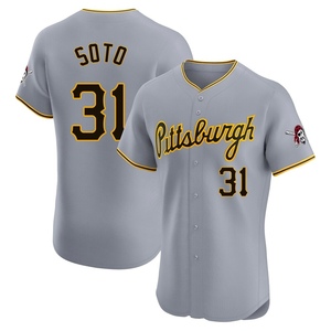 Men's Gregory Soto Pittsburgh Pirates Elite Gray Road Jersey