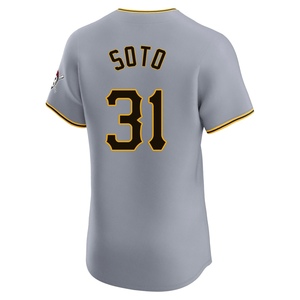 Men's Gregory Soto Pittsburgh Pirates Elite Gray Road Jersey