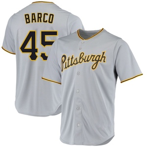 Men's Hunter Barco Pittsburgh Pirates Replica Gray Road Jersey