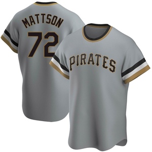 Men's Isaac Mattson Pittsburgh Pirates Replica Gray Road Cooperstown Collection Jersey