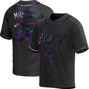 Men's Jake Mangum Pittsburgh Pirates Replica Black Holographic Alternate Jersey