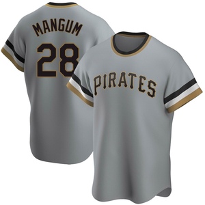 Men's Jake Mangum Pittsburgh Pirates Replica Gray Road Cooperstown Collection Jersey