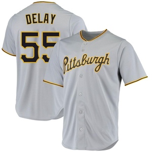 Men's Jason Delay Pittsburgh Pirates Replica Gray Road Jersey