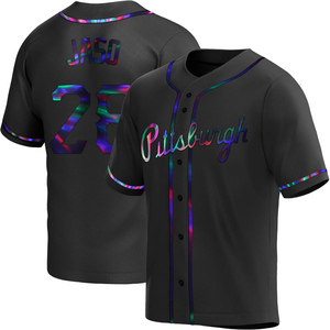 Men's John Jaso Pittsburgh Pirates Replica Black Holographic Alternate Jersey