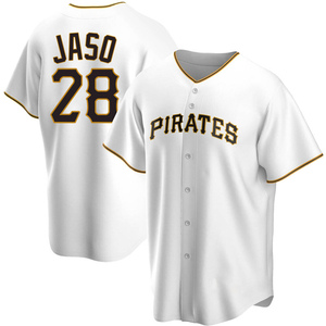 Men's John Jaso Pittsburgh Pirates Replica White Home Jersey