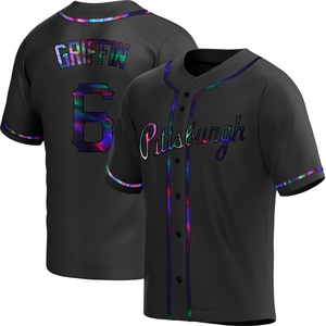 Men's Konnor Griffin Pittsburgh Pirates Replica Black Holographic Alternate Jersey