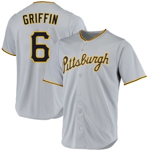 Men's Konnor Griffin Pittsburgh Pirates Replica Gray Road Jersey