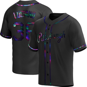 Men's Marco Luciano Pittsburgh Pirates Replica Black Holographic Alternate Jersey