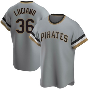 Men's Marco Luciano Pittsburgh Pirates Replica Gray Road Cooperstown Collection Jersey