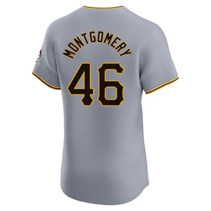 Men's Mason Montgomery Pittsburgh Pirates Elite Gray Road Jersey