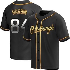 Men's Ryan Harbin Pittsburgh Pirates Replica Black Golden Alternate Jersey