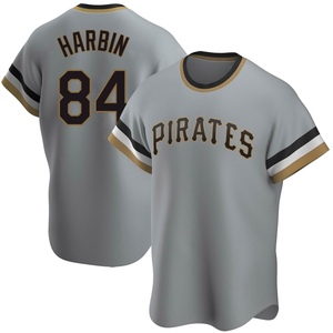 Men's Ryan Harbin Pittsburgh Pirates Replica Gray Road Cooperstown Collection Jersey