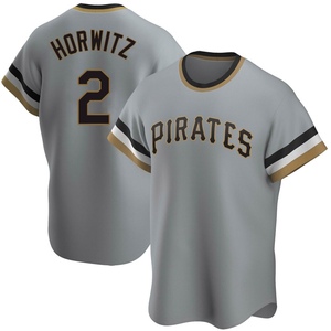 Men's Spencer Horwitz Pittsburgh Pirates Replica Gray Road Cooperstown Collection Jersey