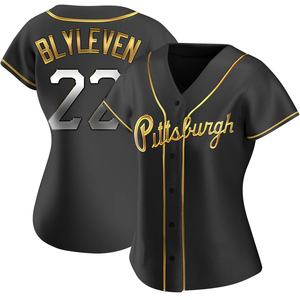 Women's Bert Blyleven Pittsburgh Pirates Replica Black Golden Alternate Jersey