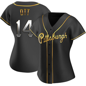 Women's Ed Ott Pittsburgh Pirates Replica Black Golden Alternate Jersey