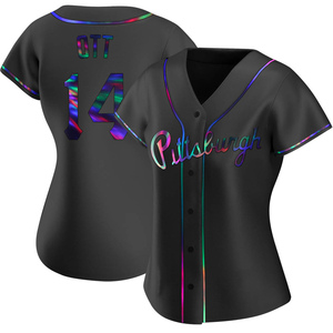 Women's Ed Ott Pittsburgh Pirates Replica Black Holographic Alternate Jersey