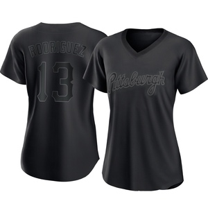 Women's Endy Rodriguez Pittsburgh Pirates Replica Black Pitch Fashion Jersey
