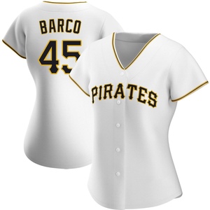 Women's Hunter Barco Pittsburgh Pirates Replica White Home Jersey