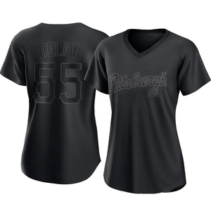 Women's Jason Delay Pittsburgh Pirates Replica Black Pitch Fashion Jersey
