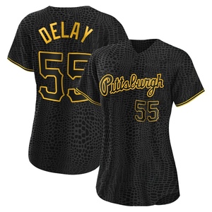 Women's Jason Delay Pittsburgh Pirates Replica Black Snake Skin City Jersey