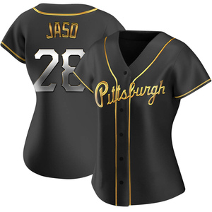 Women's John Jaso Pittsburgh Pirates Replica Black Golden Alternate Jersey