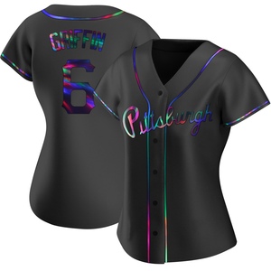 Women's Konnor Griffin Pittsburgh Pirates Replica Black Holographic Alternate Jersey