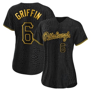 Women's Konnor Griffin Pittsburgh Pirates Replica Black Snake Skin City Jersey