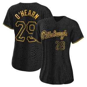 Women's Ryan O'Hearn Pittsburgh Pirates Authentic Black Snake Skin City Jersey