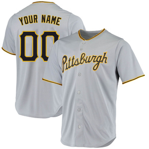 Youth Custom Pittsburgh Pirates Replica Gray Road Jersey