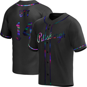 Youth Ed Ott Pittsburgh Pirates Replica Black Holographic Alternate Jersey