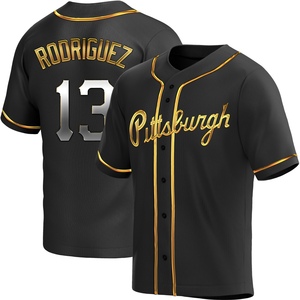 Youth Endy Rodriguez Pittsburgh Pirates Replica Black Golden Alternate Jersey