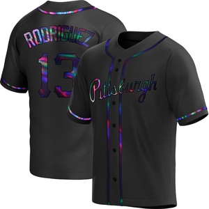 Youth Endy Rodriguez Pittsburgh Pirates Replica Black Holographic Alternate Jersey