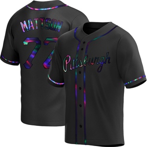 Youth Isaac Mattson Pittsburgh Pirates Replica Black Holographic Alternate Jersey