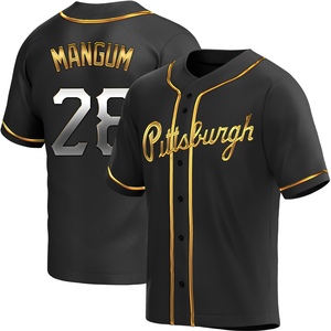 Youth Jake Mangum Pittsburgh Pirates Replica Black Golden Alternate Jersey