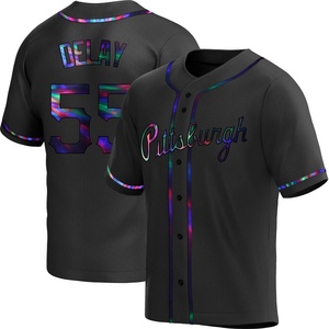 Youth Jason Delay Pittsburgh Pirates Replica Black Holographic Alternate Jersey