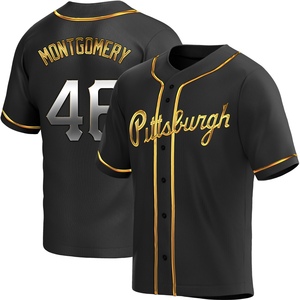 Youth Mason Montgomery Pittsburgh Pirates Replica Black Golden Alternate Jersey