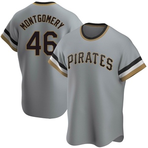 Youth Mason Montgomery Pittsburgh Pirates Replica Gray Road Cooperstown Collection Jersey